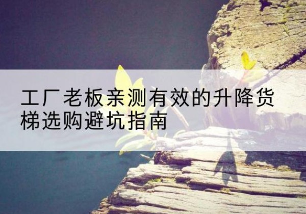 汉台升降货梯怎么选-工厂老板亲测有效的升降货梯选购避坑指南